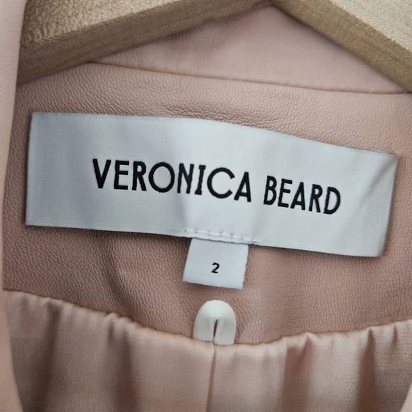 Veronica Beard Pink 100% Lambskin Leather Miller Blazer in Pink Clay - Picture 6 of 11